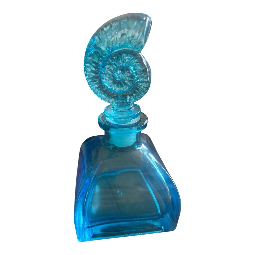 Coastal Aqua Blue Shell Top Bottle Home Decor Nautical Vibe 6"